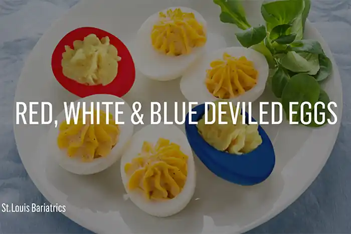 white blue deviled eggs
