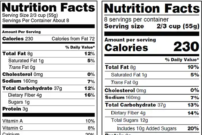 nutrition facts label
