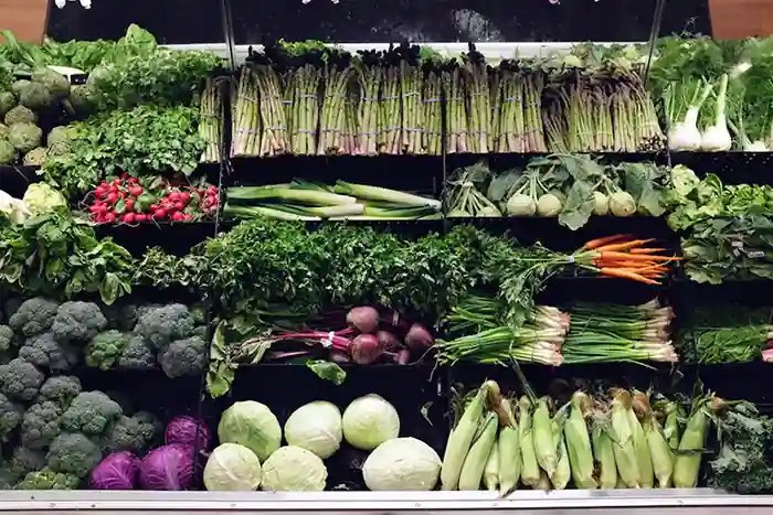 vegetables at grocery store