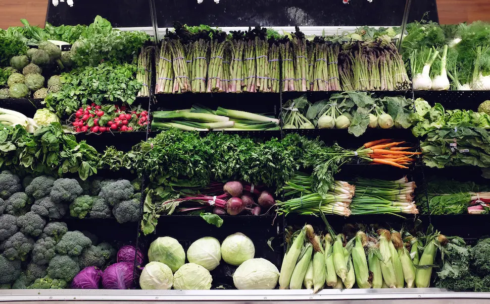 vegetables at grocery store
