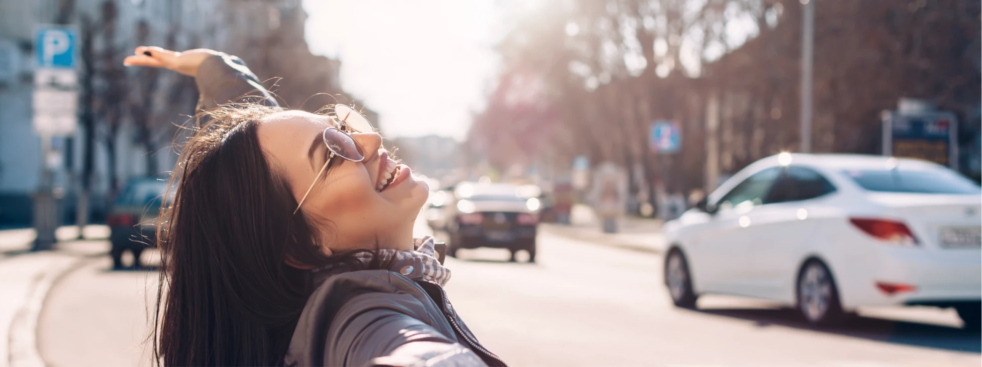 woman feeling free and confident
