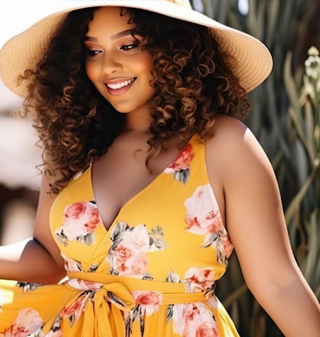 confident woman on vacation