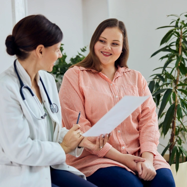 doctor and bariatric patient during consultation