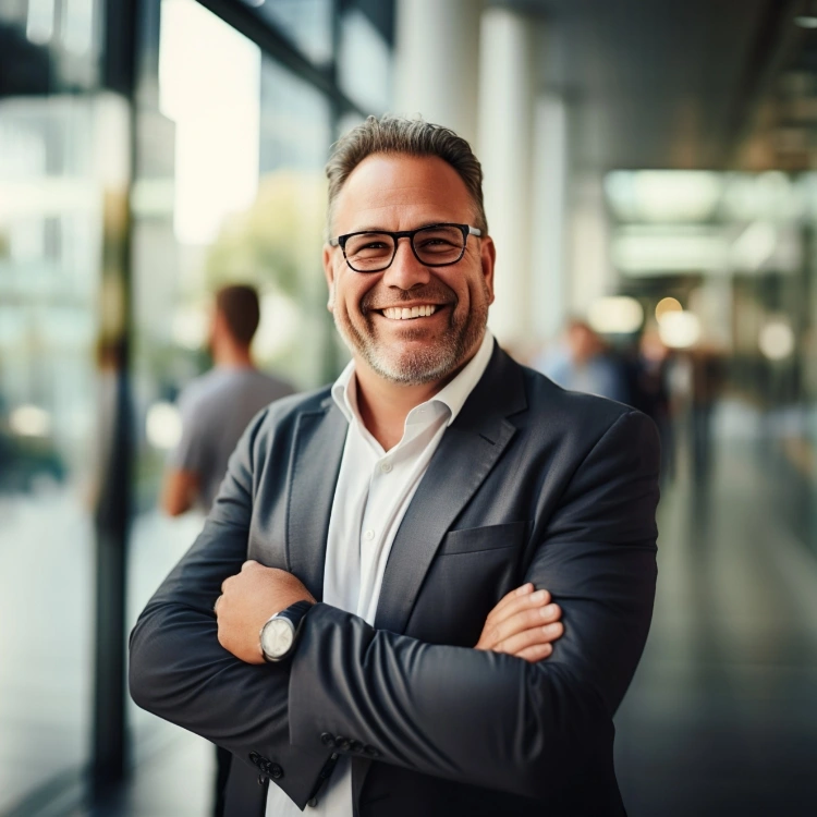 happy business man after weight loss surgery