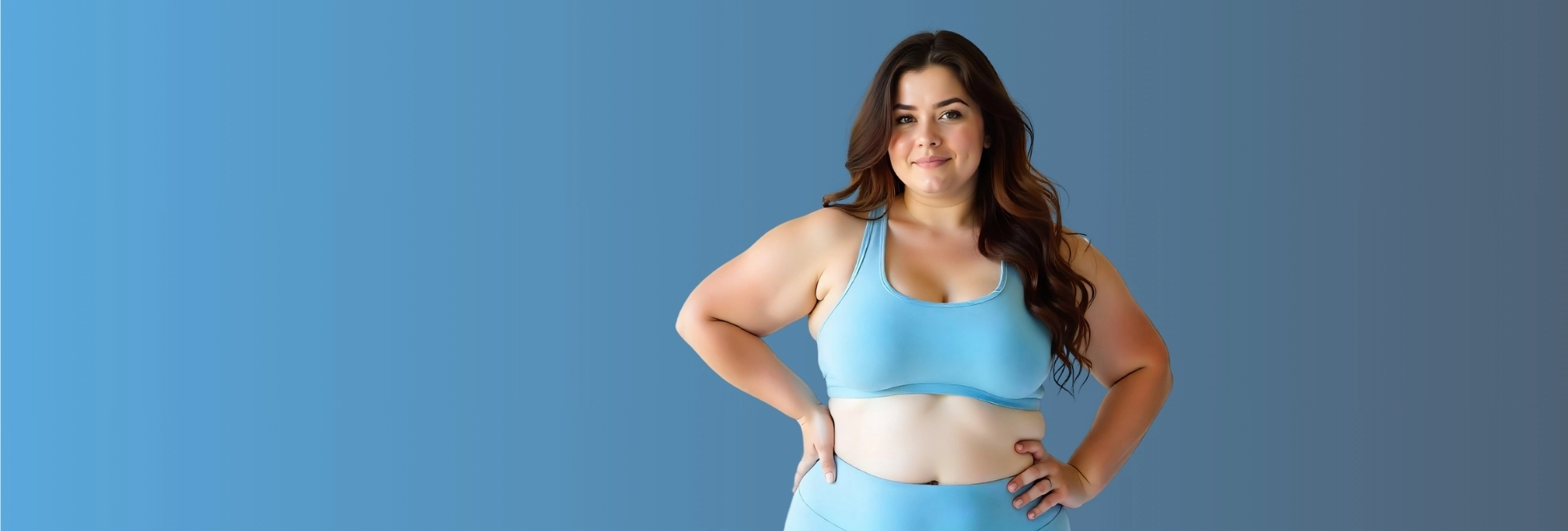 confident plus size woman working out