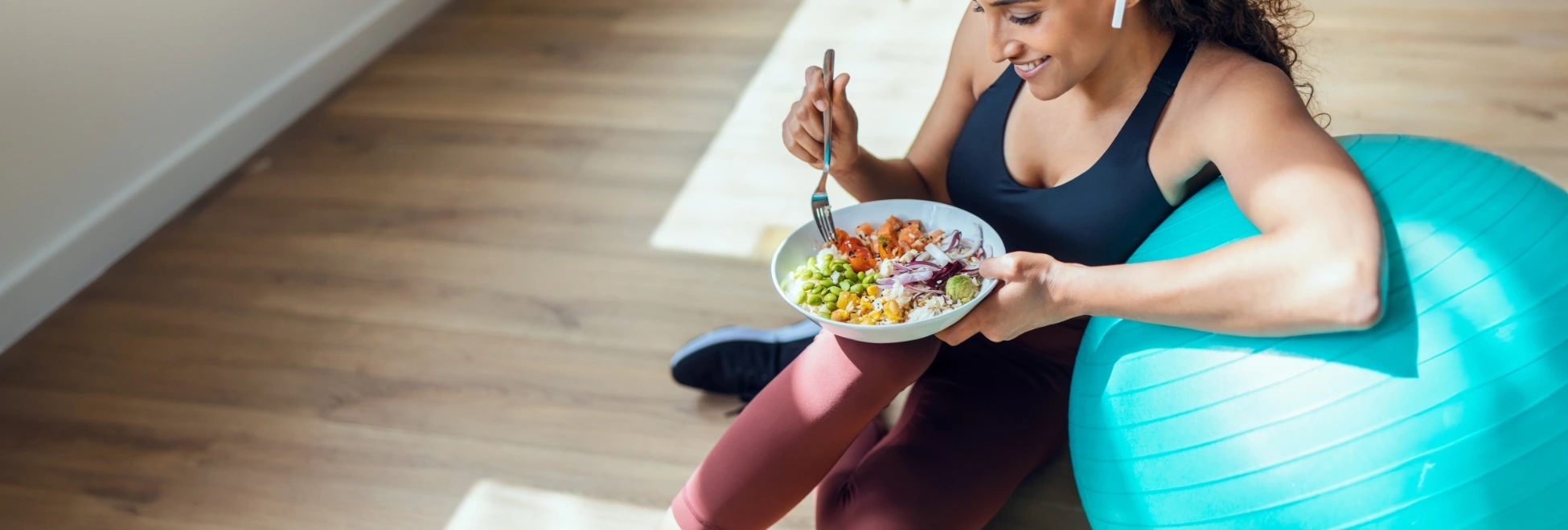 woman eating healthy and exercising after bariatric surgery